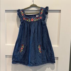 Tommy Bahama Blue Dress with Floral Embroidery